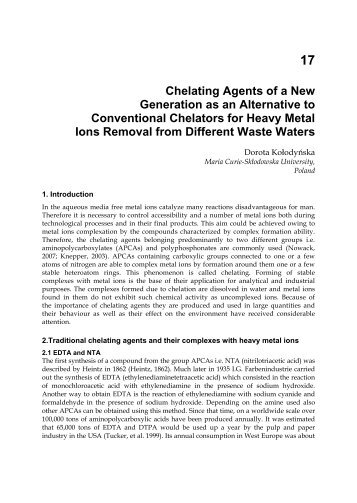 17 Chelating Agents of a New Generation as an Alternative to ...