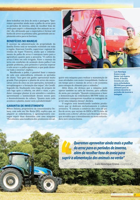 Aliada do meio ambiente, a tecnologia auxilia no ... - New Holland