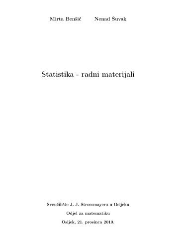 Statistika - radni materijali - Odjel za matematiku