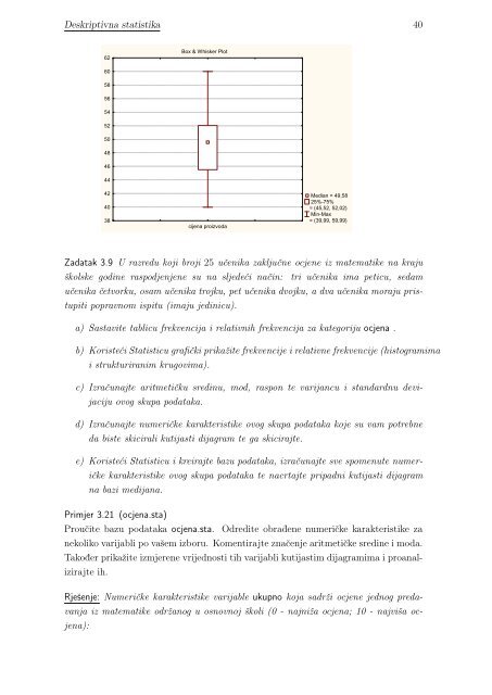 Statistika - radni materijali - Odjel za matematiku