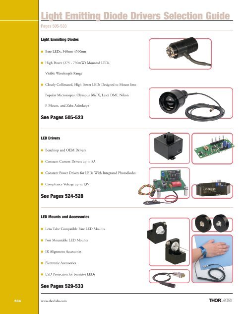 Light Emitting Diode Drivers Selection Guide Thorlabs