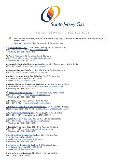 Sjg Preferred Contractor South Jersey Gas