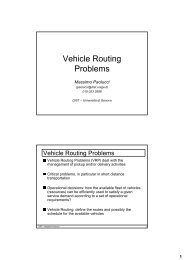 Vehicle Routing Problems - Massimo Paolucci