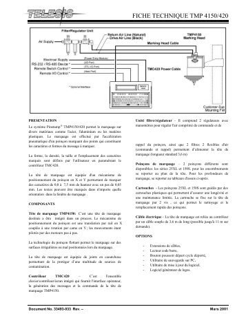 FICHE TECHNIQUE TMP 4150/420 - Telesis Technologies, Inc.