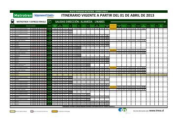 itinerario vigente a partir del 01 de abril de 2013 metrotren y ...