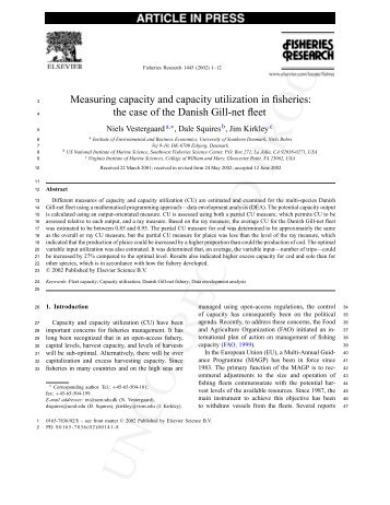Measuring capacity and capacity utilization in ... - ResearchGate
