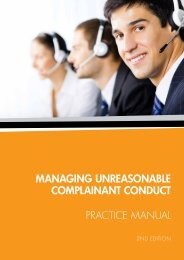 Managing unreasonable complainant conduct - NSW Ombudsman ...