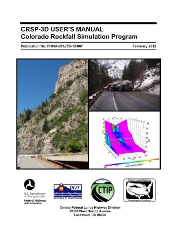 CRSP-3D USER'S MANUAL Colorado Rockfall Simulation Program