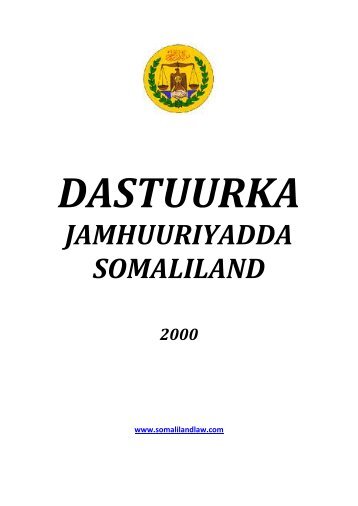 JAMHUURIYADDA SOMALILAND - Somaliland Law