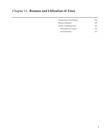 Chapter 11. Biomass and Utilization of Trees