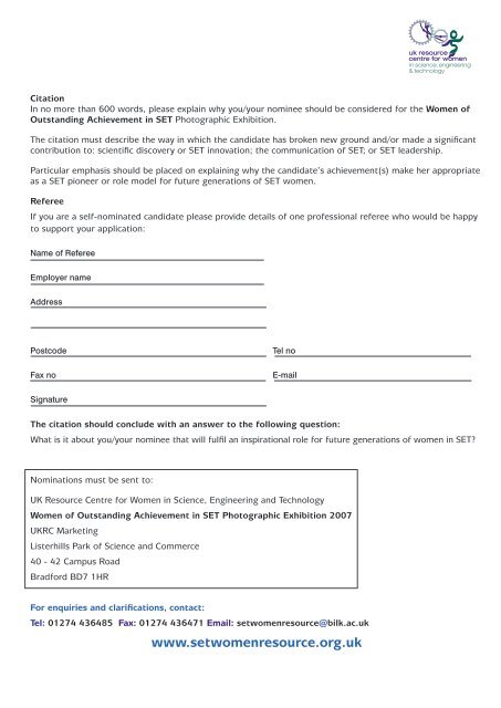 nomination form