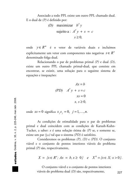 IMPLEMENTAÃÃO DE ALGORITMOS SIMPLEX E PONTOS ... - Ucg