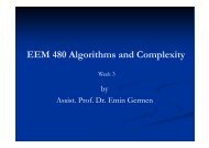 EEM 480 Algorithms and Complexity