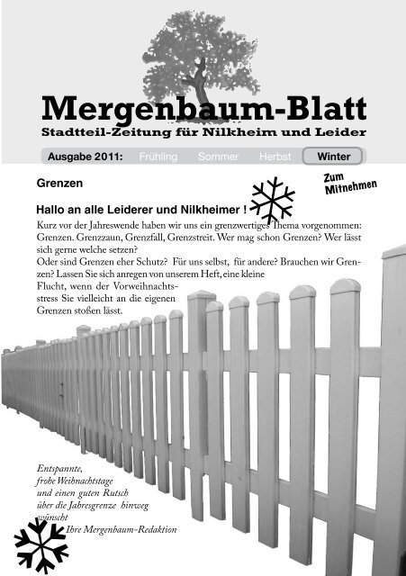 Mergenbaum-Blatt Winter 2011 - von Wolfgang Giegerich