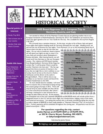 Heymann Historical Society Gifts, Souvenirs, and Collectibles