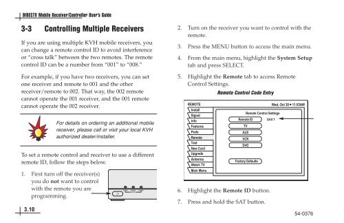 TracVision DIRECTV Mobile Receiver/Controller User's Guide