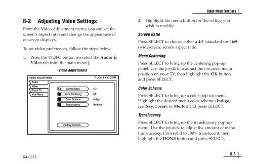 TracVision DIRECTV Mobile Receiver/Controller User's Guide