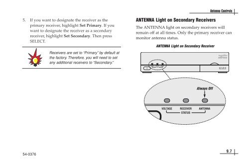 TracVision DIRECTV Mobile Receiver/Controller User's Guide