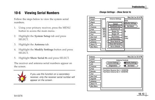 TracVision DIRECTV Mobile Receiver/Controller User's Guide