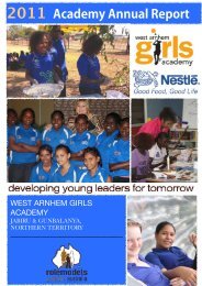 Nestle WestArnhem 2011 Annual Report - West Arnhem Girls ...