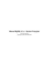 Manuel MySQL 4.1.x - Version FranÃ§aise