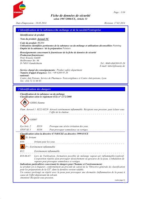 MSDS - Peter Kwasny GmbH