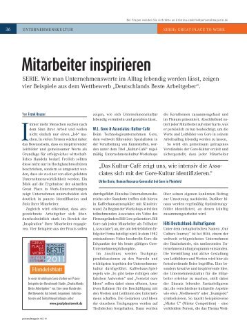 Mitarbeiter inspirieren - Great Place to Work Institute