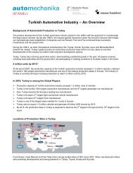 Turkish Automotive Industry â An Overview - Messe Frankfurt