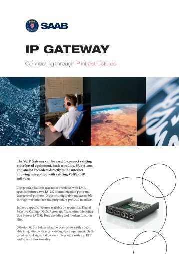 TactiCall IP Gateway brochure - Saab