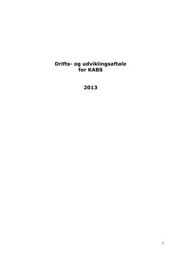 Drifts- og udviklingsaftale for KABS 2013