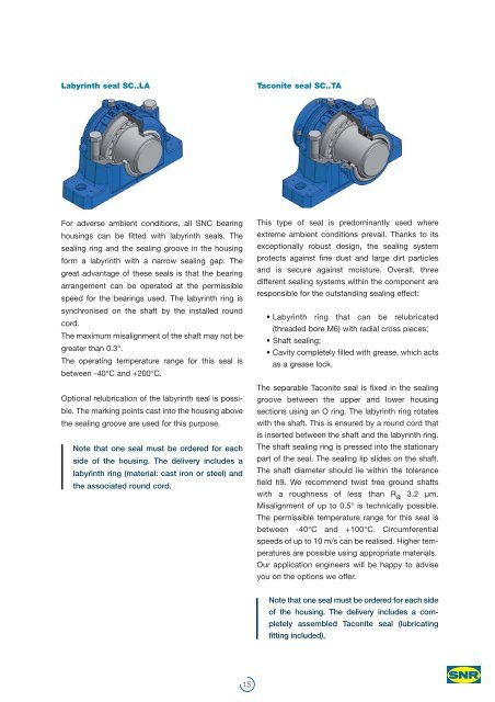 SNR : The SNC Pillow Block Range for Your Application - Ntn-snr.com