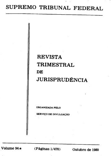 supremo tribunal federal revista trimestral jurisprudencia