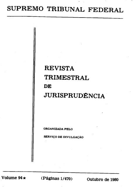 supremo tribunal federal revista trimestral jurisprudencia