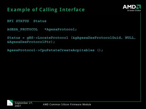 AMD Common Silicon Firmware Module - UEFI