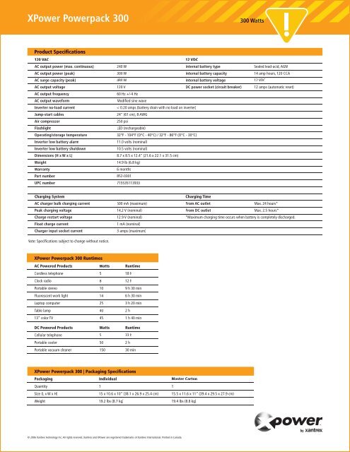 XPower Powerpack 300 - Xantrex