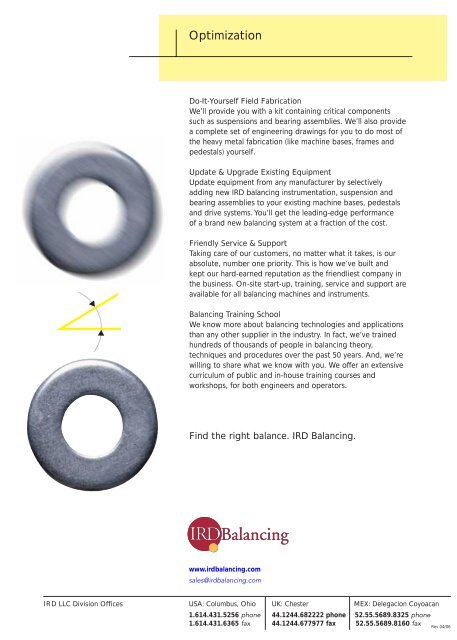 World's Leading Supplier of Soft- & Hard-Bearing ... - IRD Balancing