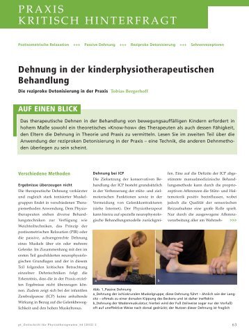 Dehnung in der  kinderphysiotherapeutischen Behandlung (Teil 2)