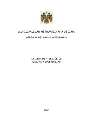 Gerencia de Transporte Urbano - Municipalidad Metropolitana de ...