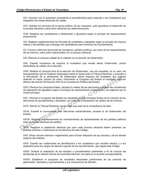 CÃ³digo Electoral para el Estado de Tamaulipas - Congreso del ...