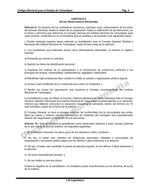 CÃ³digo Electoral para el Estado de Tamaulipas - Congreso del ...