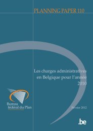 rapport - Bureau fÃ©dÃ©ral du Plan