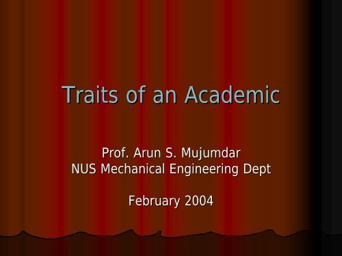 Traits of an Academic