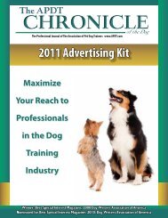 2011 Advertising Kit - Association of Pet Dog Trainers