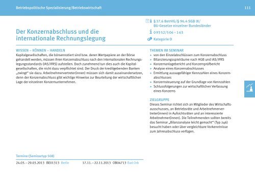 Zentrales Bildungsprogramm 2013 fÃƒÂ¼r BetriebsrÃƒÂ¤te - IG Metall