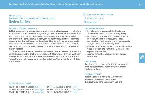 Zentrales Bildungsprogramm 2013 fÃƒÂ¼r BetriebsrÃƒÂ¤te - IG Metall