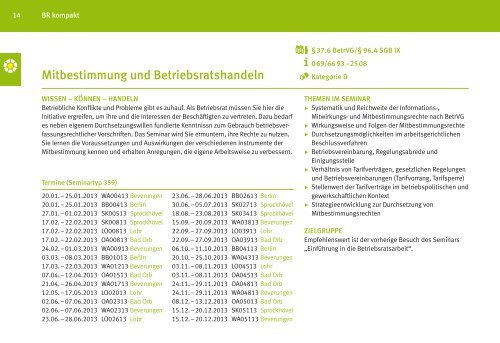 Zentrales Bildungsprogramm 2013 fÃƒÂ¼r BetriebsrÃƒÂ¤te - IG Metall