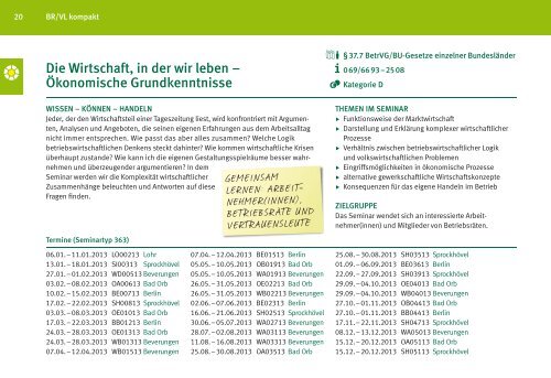 Zentrales Bildungsprogramm 2013 fÃƒÂ¼r BetriebsrÃƒÂ¤te - IG Metall