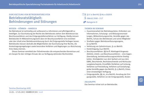 Zentrales Bildungsprogramm 2013 fÃƒÂ¼r BetriebsrÃƒÂ¤te - IG Metall