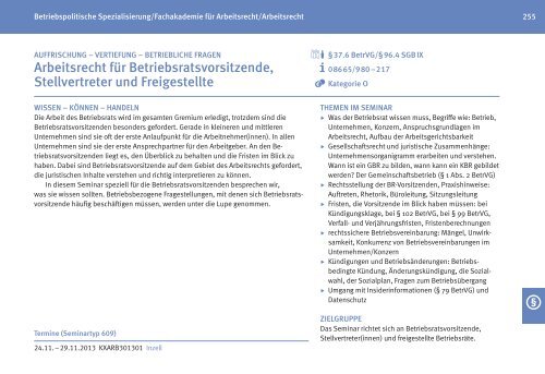 Zentrales Bildungsprogramm 2013 fÃƒÂ¼r BetriebsrÃƒÂ¤te - IG Metall