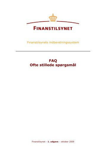 Download FAQ - ofte stillede spÃ¸rgsmÃ¥l - Finanstilsynet